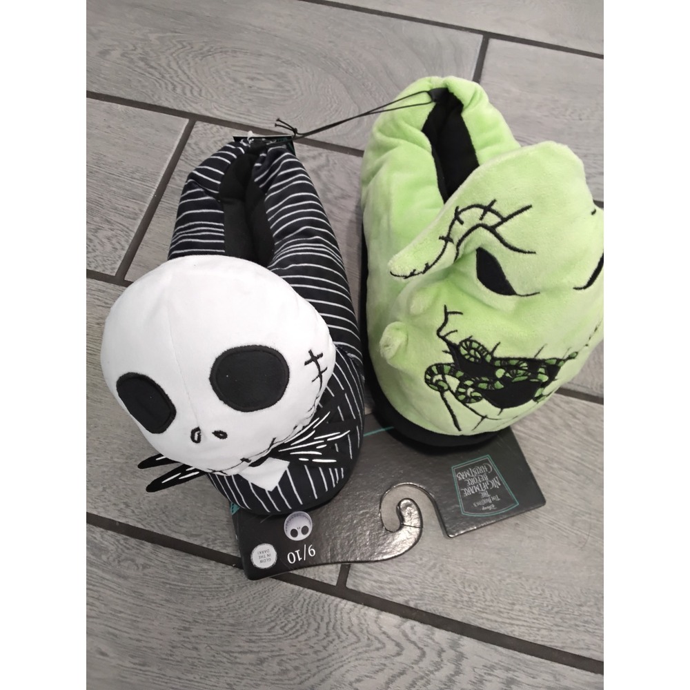 Disney Nightmare Before Christmas Jack & Oogie Boogie Glow Slippers 9/10 NEW